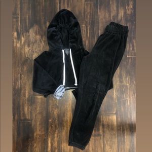 Black Velour Track Suit - Size S